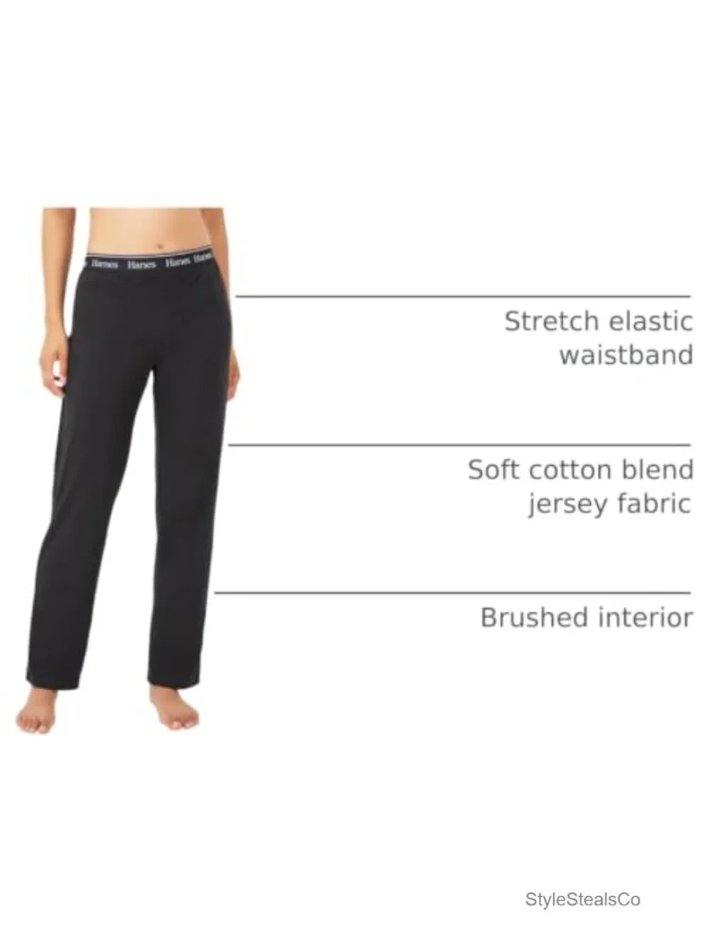 Hanes Women's Originals Lounge Pajama Pants Comfy Soft Stretch Straight Leg